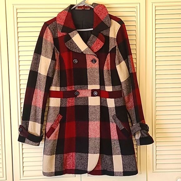 RVCA Wool blend Peacoat Plaid size M - Picture 1 of 5
